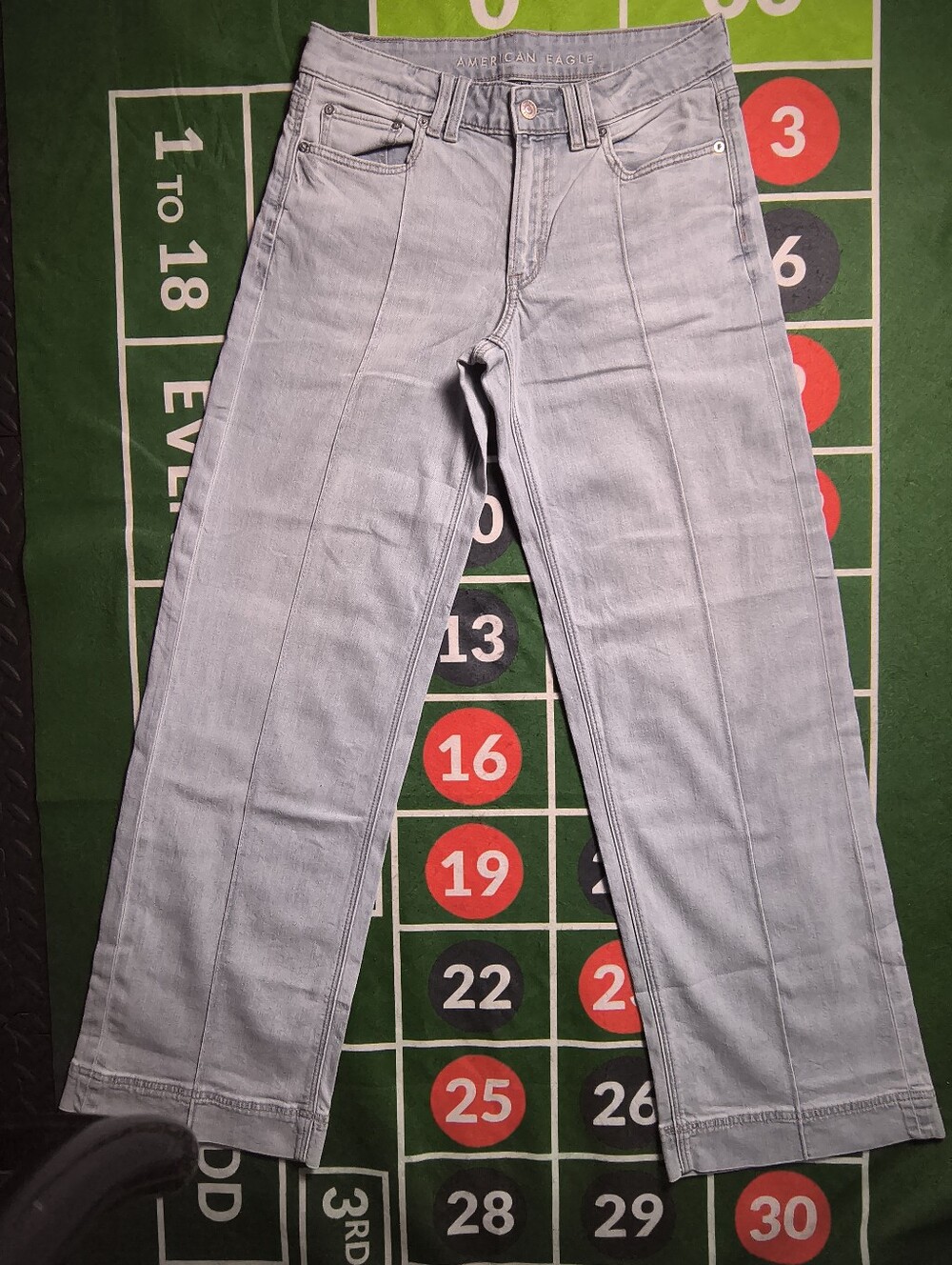 American Eagle Light Wash Flare Jeans Size 2 X-Long - Picture 4 of 14